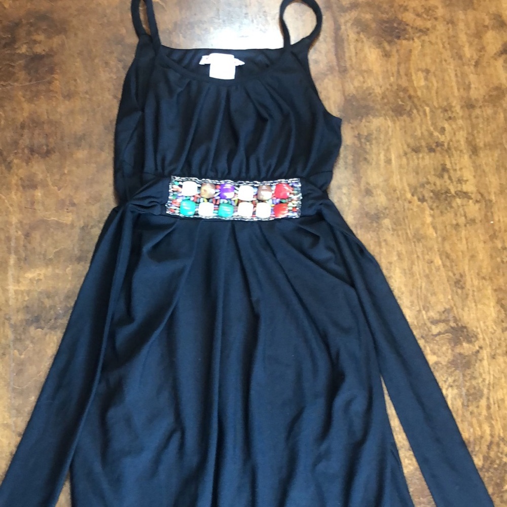 Black sleeveless dress, with beads Size Small‎